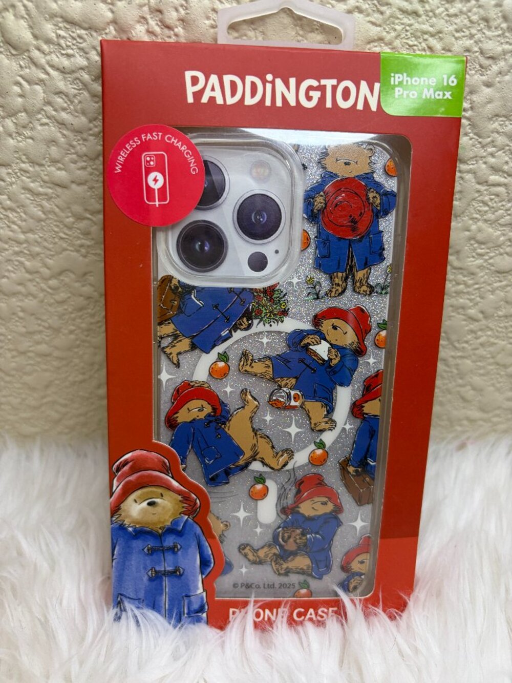 Paddington Bear iPhone 16 Pro Max Glitter Wireless Charging Phone Case NWT